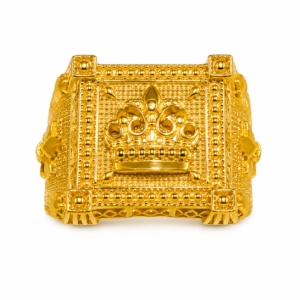 22K Gold Crown Design Men's Ring