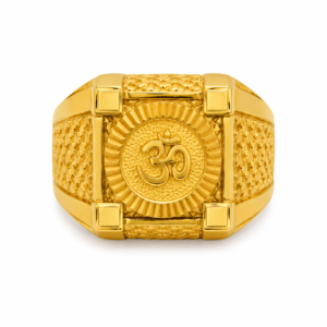 22K Gold Men's Om Signet Ring