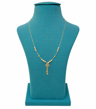 22K Gold Floral Grace Drop Chain