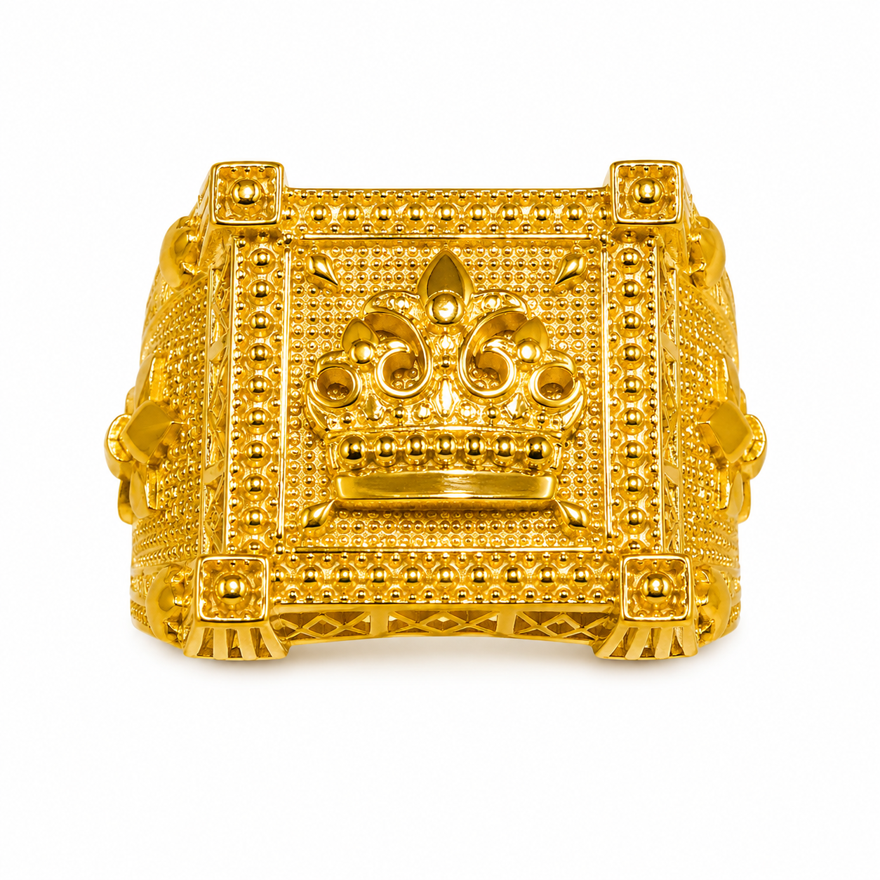 22K Gold Crown Design Men's Ring
