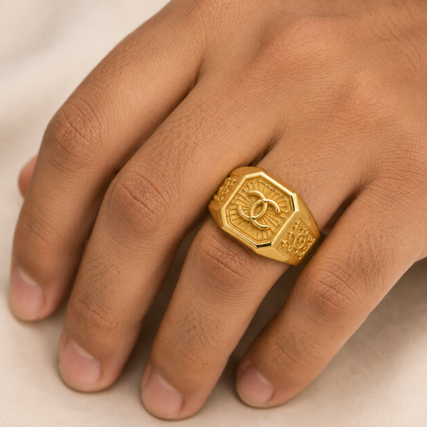 22K Gold Men's Classic Designer Signet Ring
