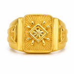 22K Gold Men's Radiant Signet Ring