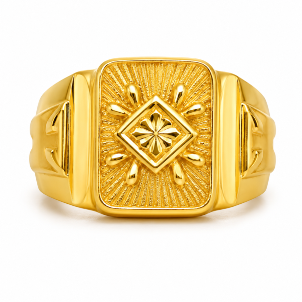 22K Gold Men's Radiant Signet Ring