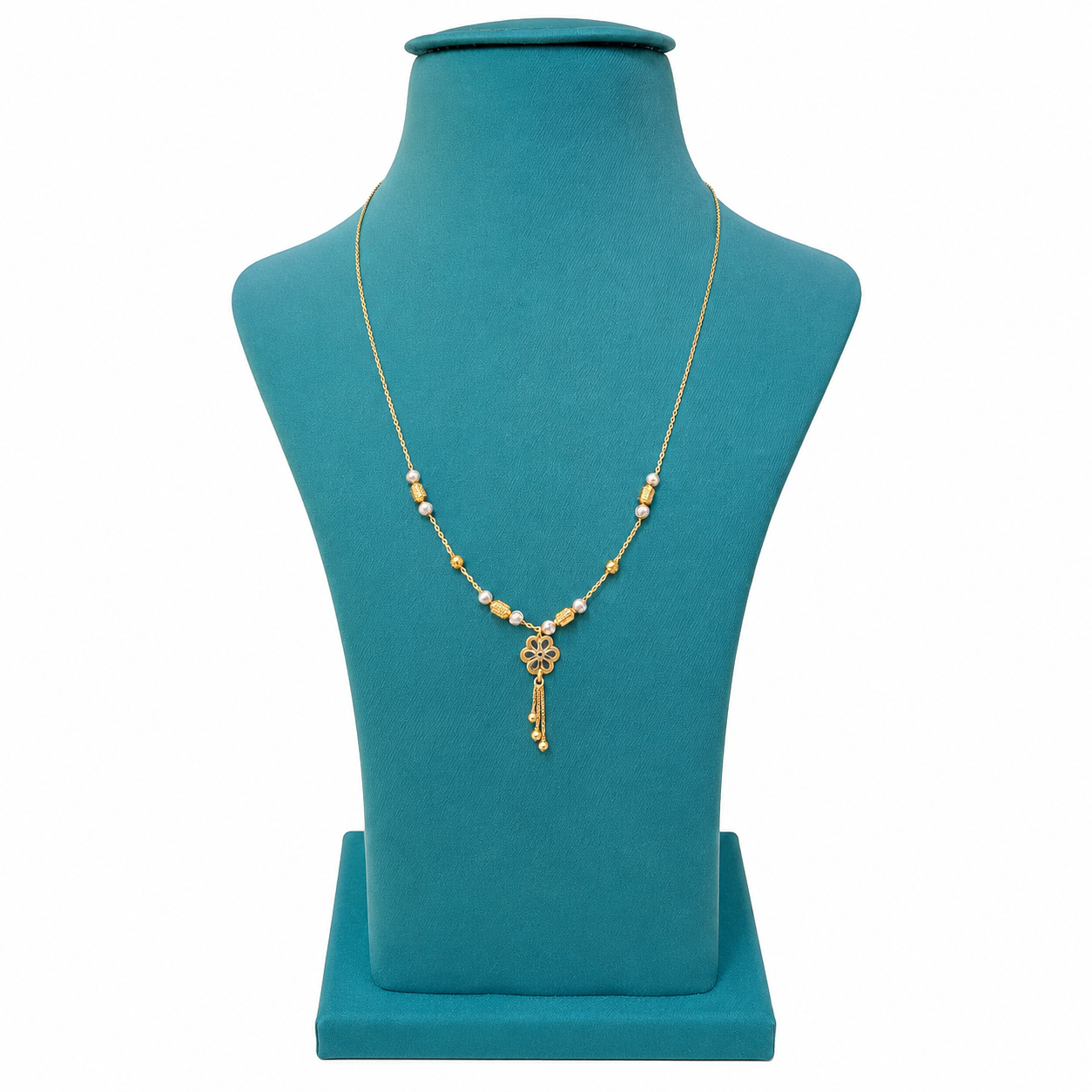 22K Gold Floral Grace Drop Chain