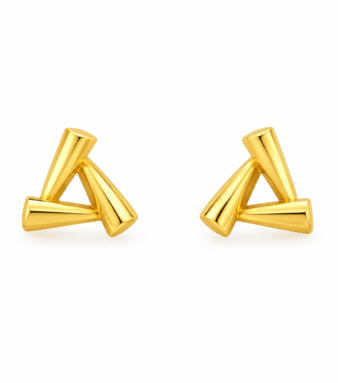 9K Gold Triangular Twist Stud