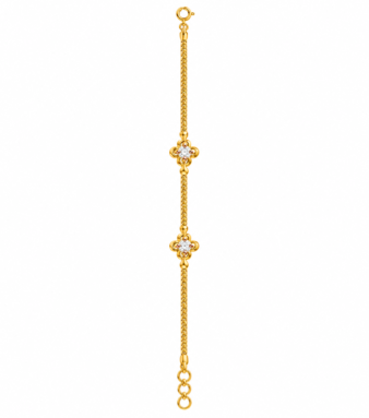 9K Gold Twin Flower Women's Bracelet