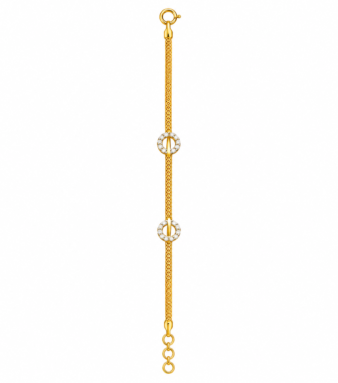 9K Gold Twin Floral Sparkle Women’s Bracelet