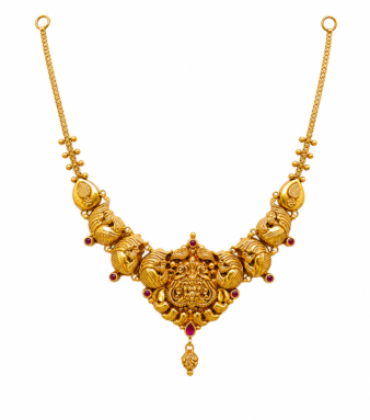 22K Gold Antique Peacock Necklace