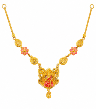 22K Gold Lakshmi Pendant Necklace