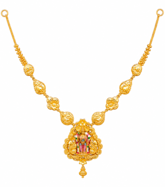 22K Gold Divine Murugan Pendant Necklace