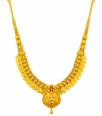 22K Gold Traditional Coin & Floral Haram