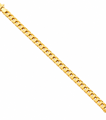 22K Gold Geometric Link Men’s Bracelet