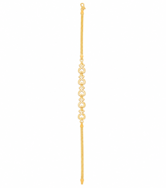 22K Gold Floral Heart-Link Women’s Bracelet