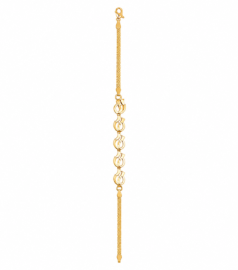22K Gold Graceful Floral Link Women's Bracelet