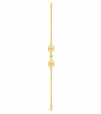 22K Gold Twin Blossom Floral Women’s Bracelet