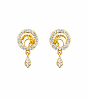 9K Gold Aurelia Swirl Stone Drop Studs