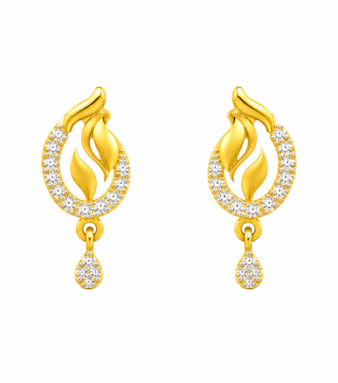 9K Gold Petal Grace Drop Stud
