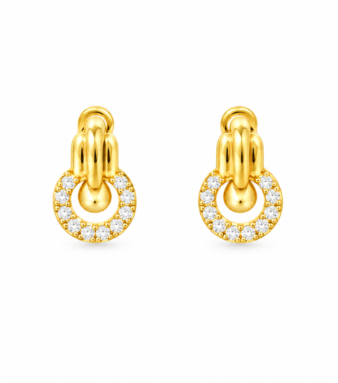 9K Gold Radiant Halo Drop Stud