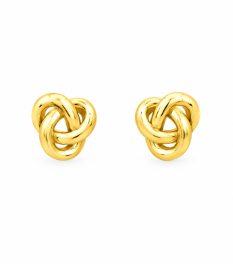 9K Gold Interlocking Knot Loop Stud