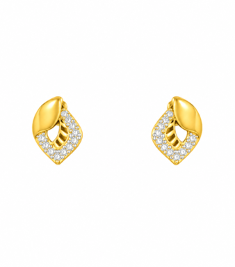 9K Gold Petal Sparkle Stud
