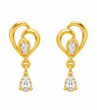 9K Gold Heart Whisper Drop Stud
