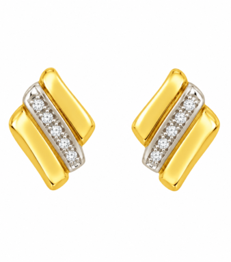 9K Gold Elegant Curved Bar Stud