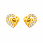 9K Gold Heart Embrace Pave Stud