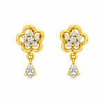 9K Gold Floral Cluster Bloom Drop Stud