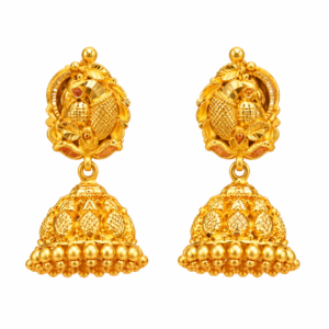 22K Gold Antique Peacock Jhumka