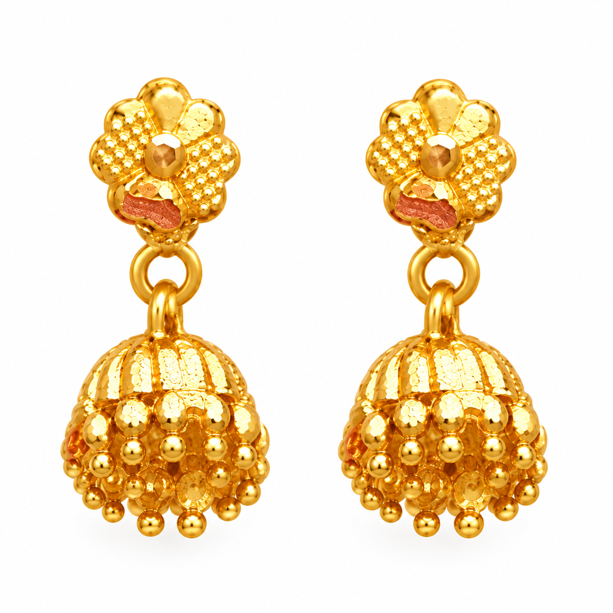 22K Gold Bloom Jhumka