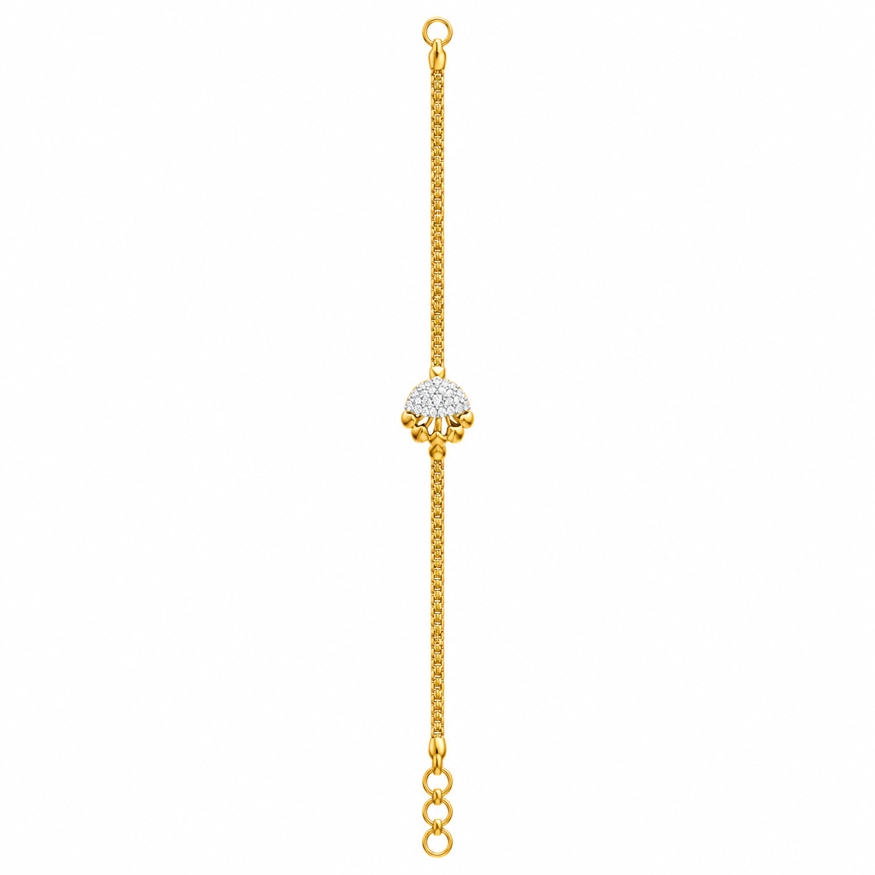 9K Gold Radiant Half-Moon Women's Bracelet