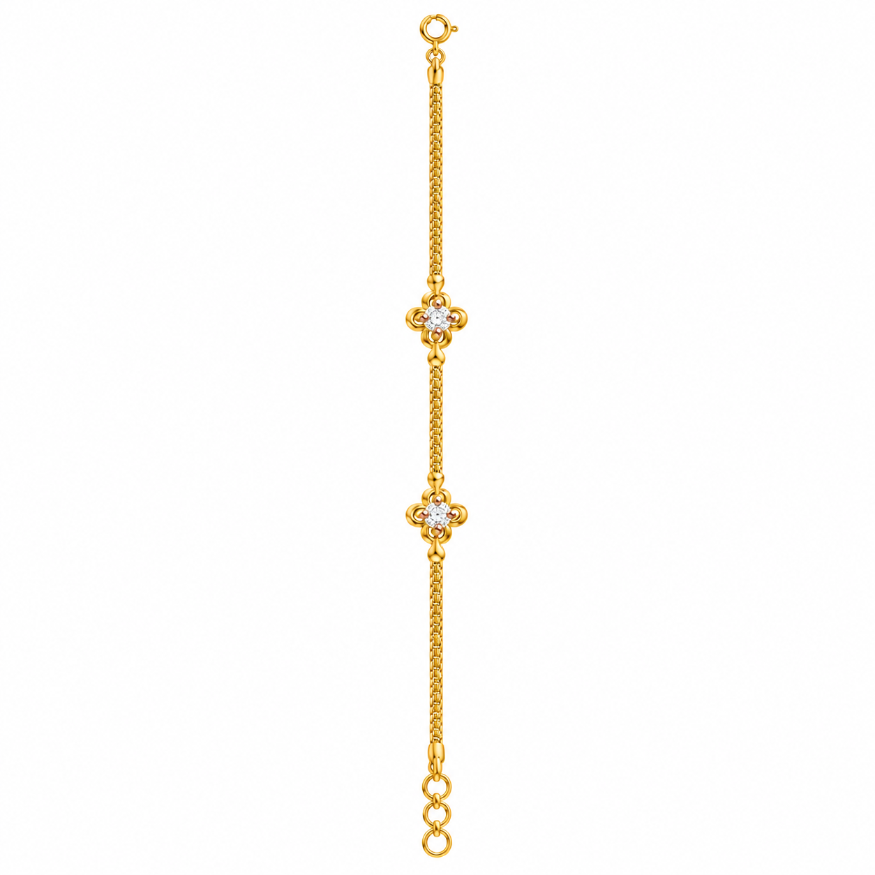 9K Gold Twin Flower Women's Bracelet