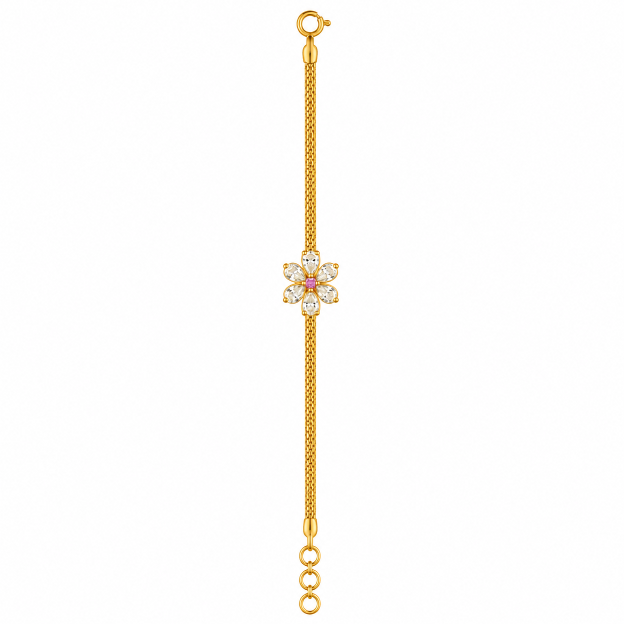 9K Gold Floral Bloom Stone Women’s Bracelet