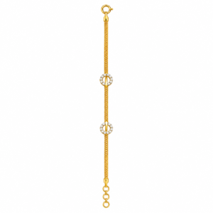 9K Gold Twin Floral Sparkle Women’s Bracelet