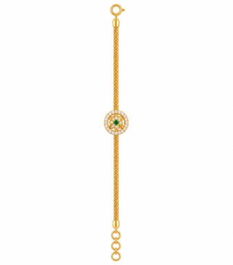 9K Gold Emerald Bloom Halo Charm Bracelet