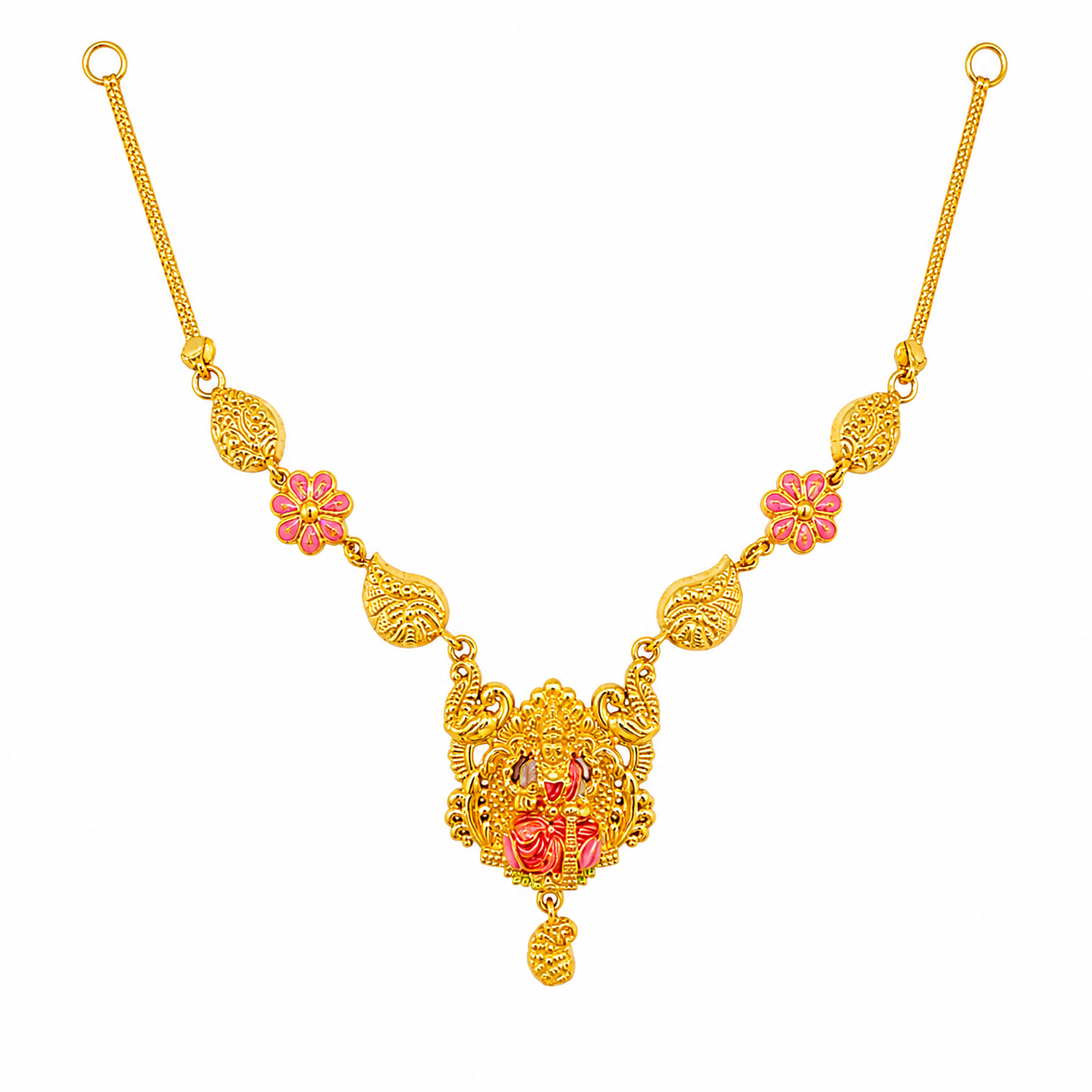 22K Gold Lakshmi Pendant Necklace