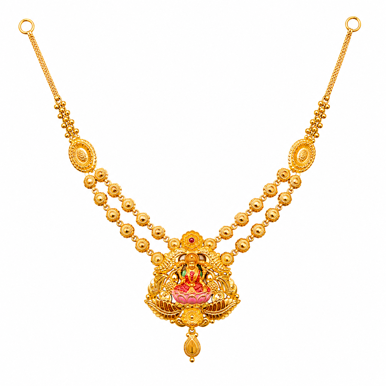 22K Gold Divine Lakshmi Pendant Necklace