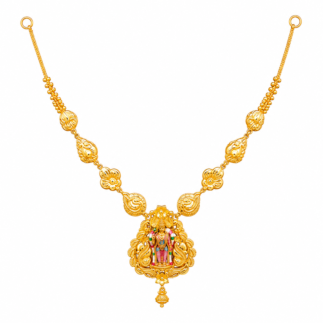 22K Gold Divine Murugan Pendant Necklace