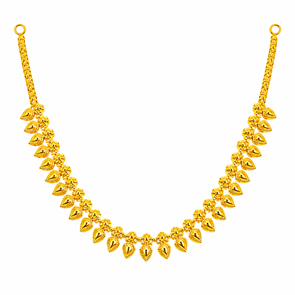 22K Gold Elegant Leaf Motif Haram