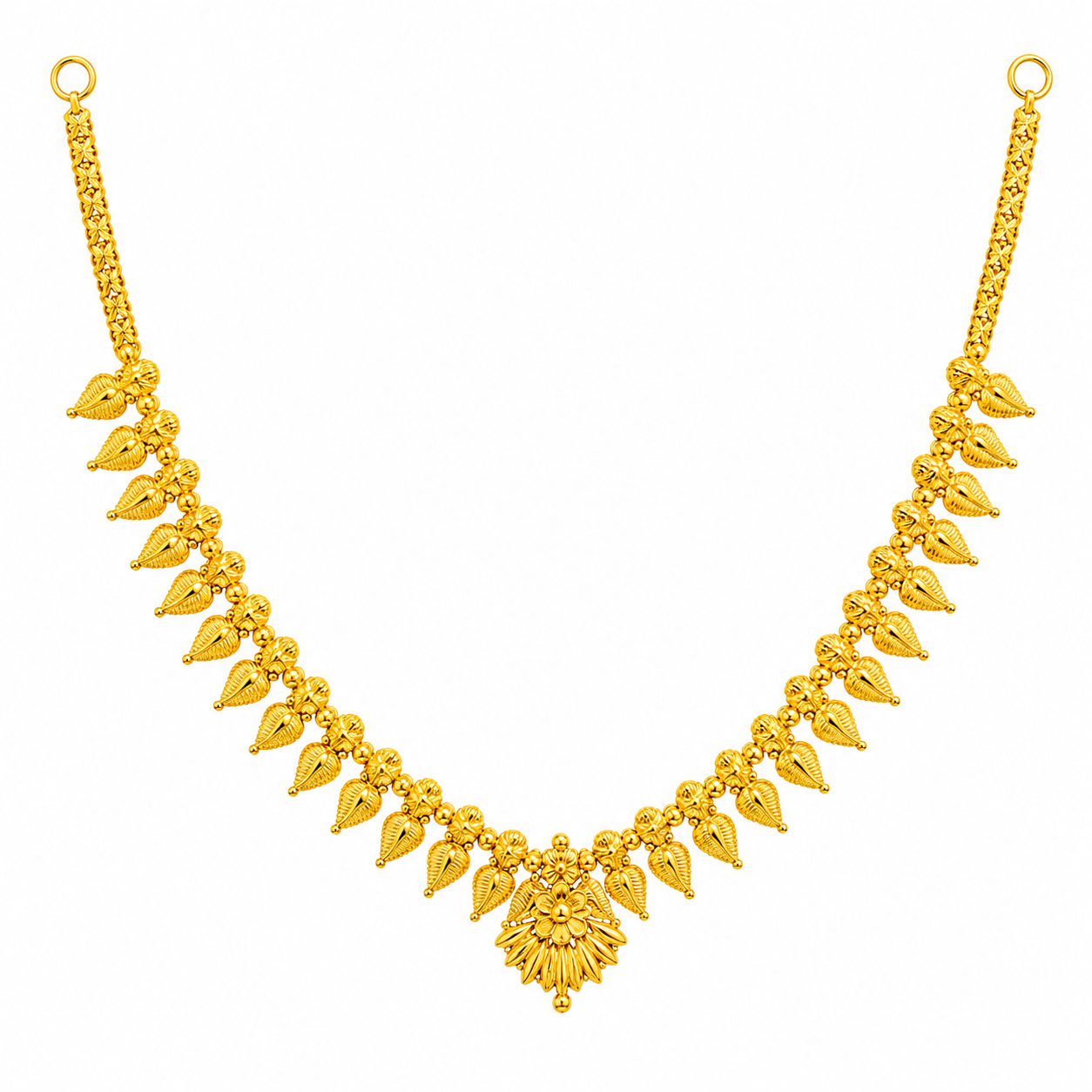 22K Gold Floral Leaf Haram