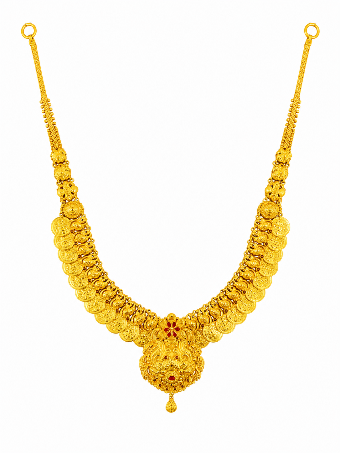 22K Gold Traditional Coin & Floral Haram