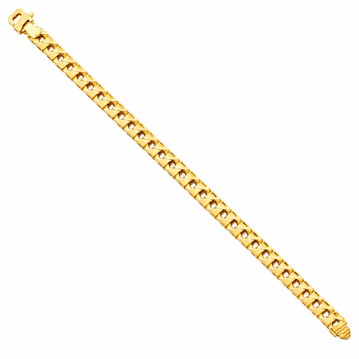 22K Gold Geometric Link Men’s Bracelet