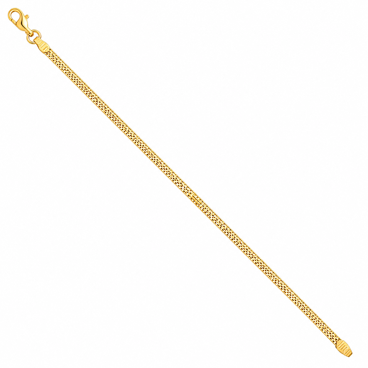 22K Gold Sleek Mesh Link Bracelet