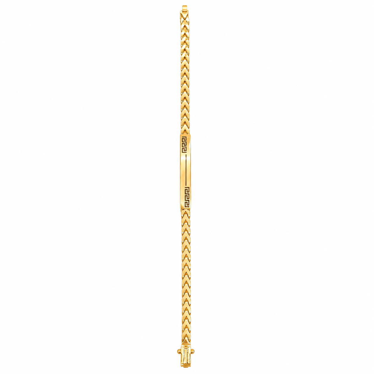 22K Gold Greek Edge Link Bracelet