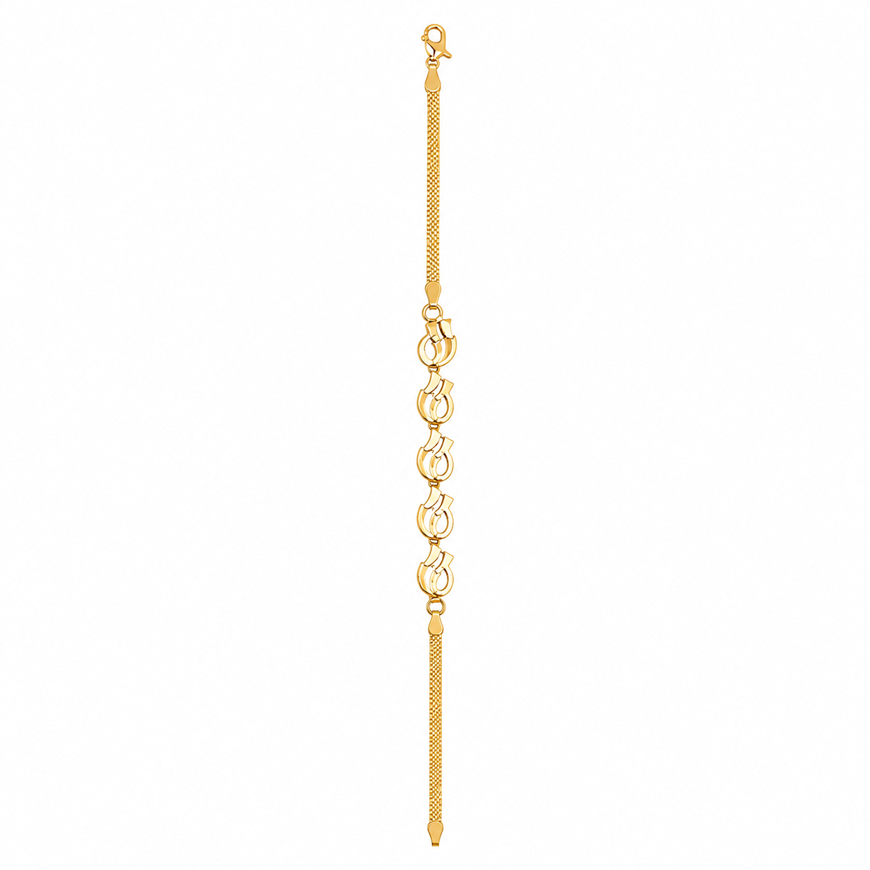 22K Gold Graceful Floral Link Women's Bracelet