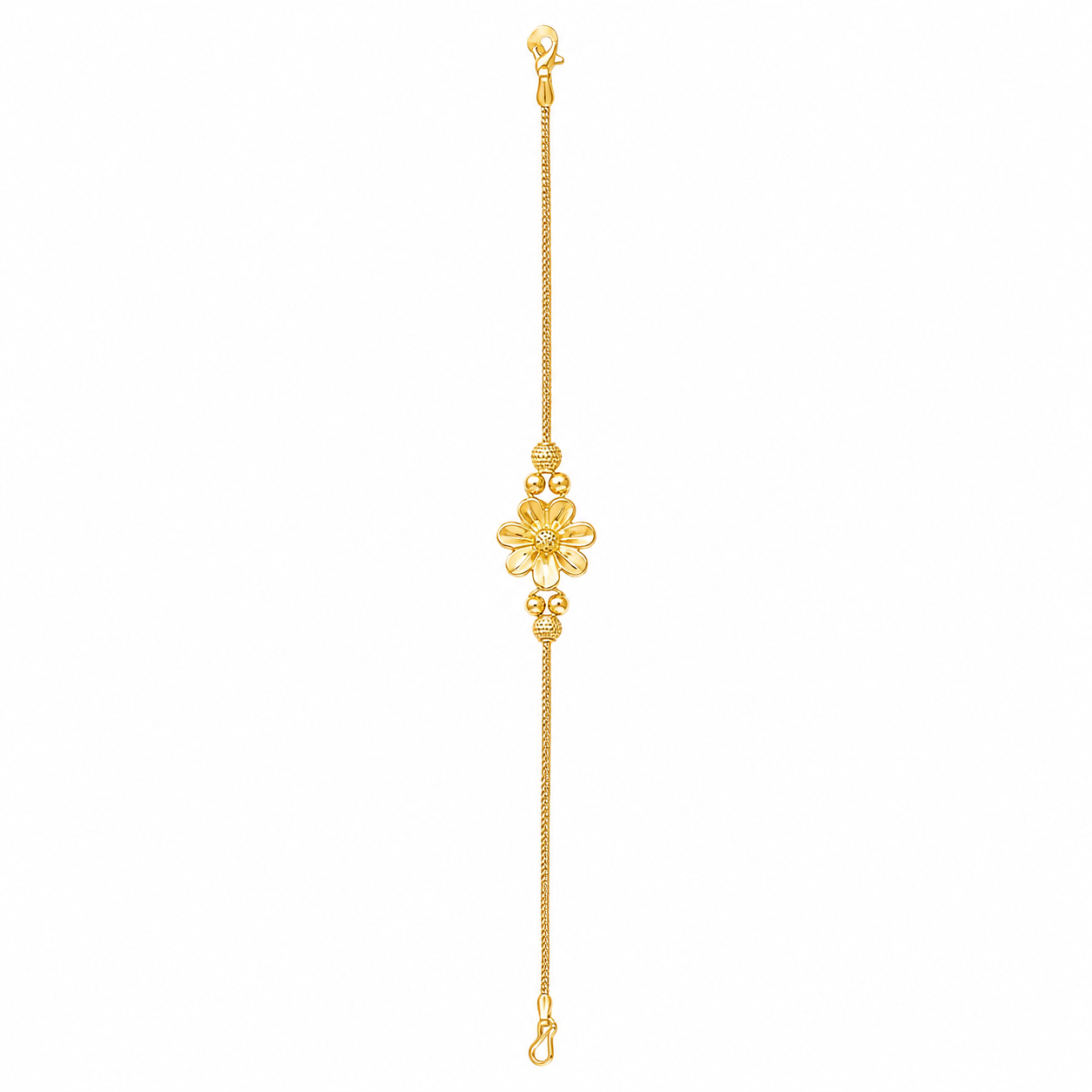 22K Gold Blooming Floral Charm Women’s Bracelet