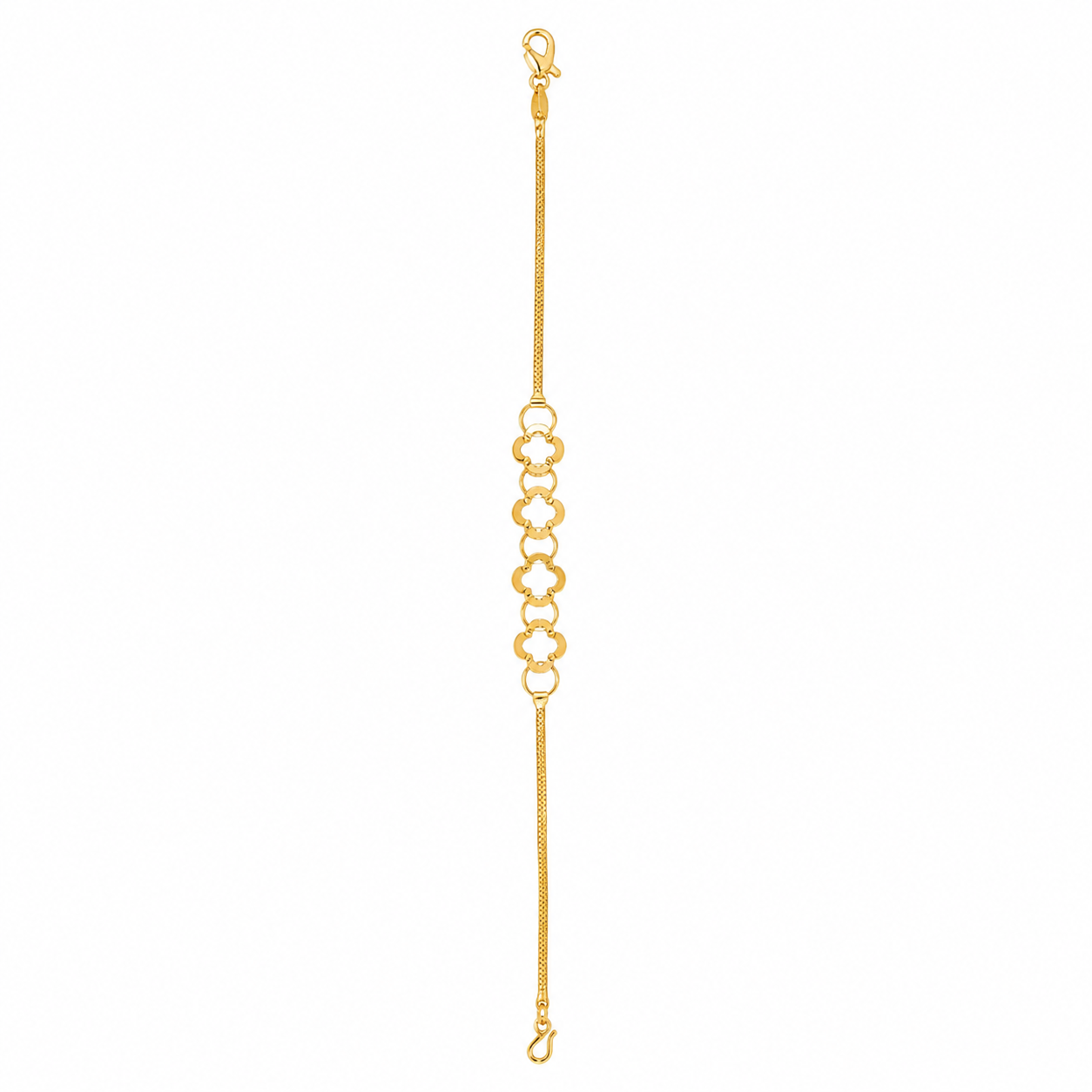 22K Gold Floral Loop Link Women’s Bracelet