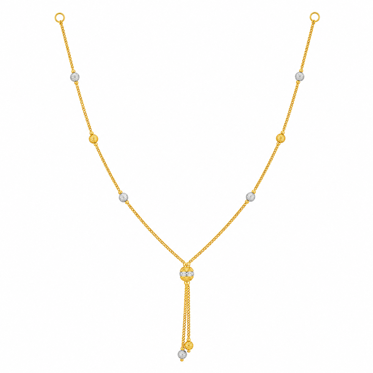 22K Gold Dual-Tone Beaded Tokyo Drop Chain