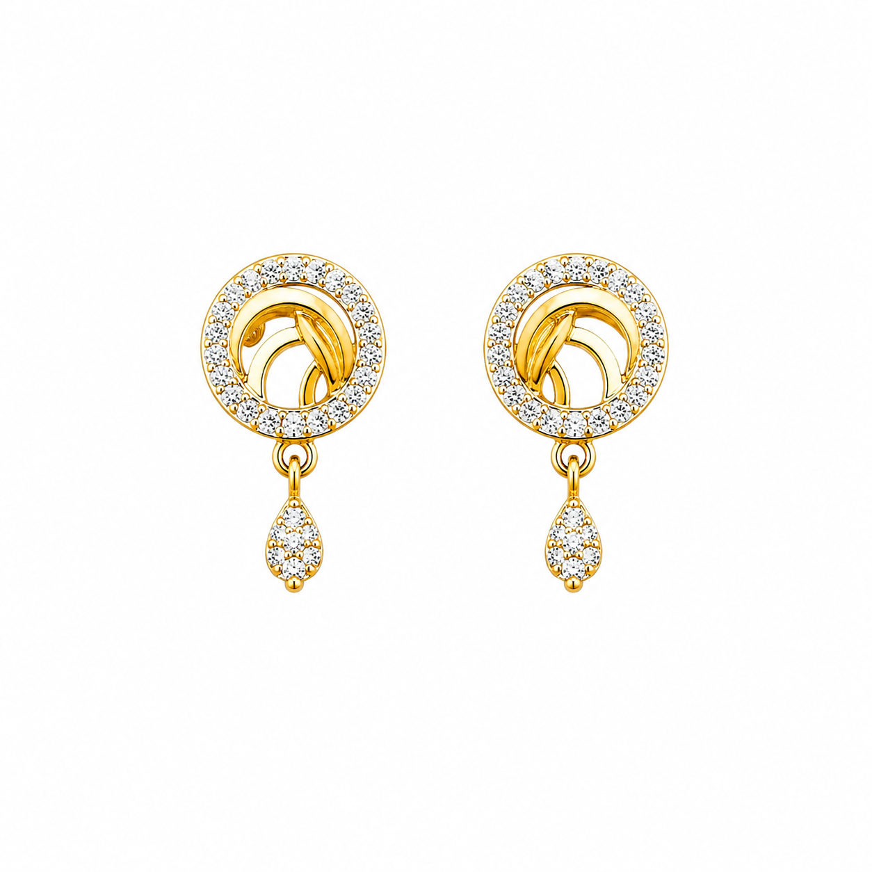 9K Gold Aurelia Swirl Stone Drop Studs
