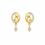 9K Gold Nova Circle Stone Drop Studs